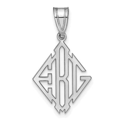 Sterlingsilber Silber/rhodiniert Diamant Form Monogramm Anhänger