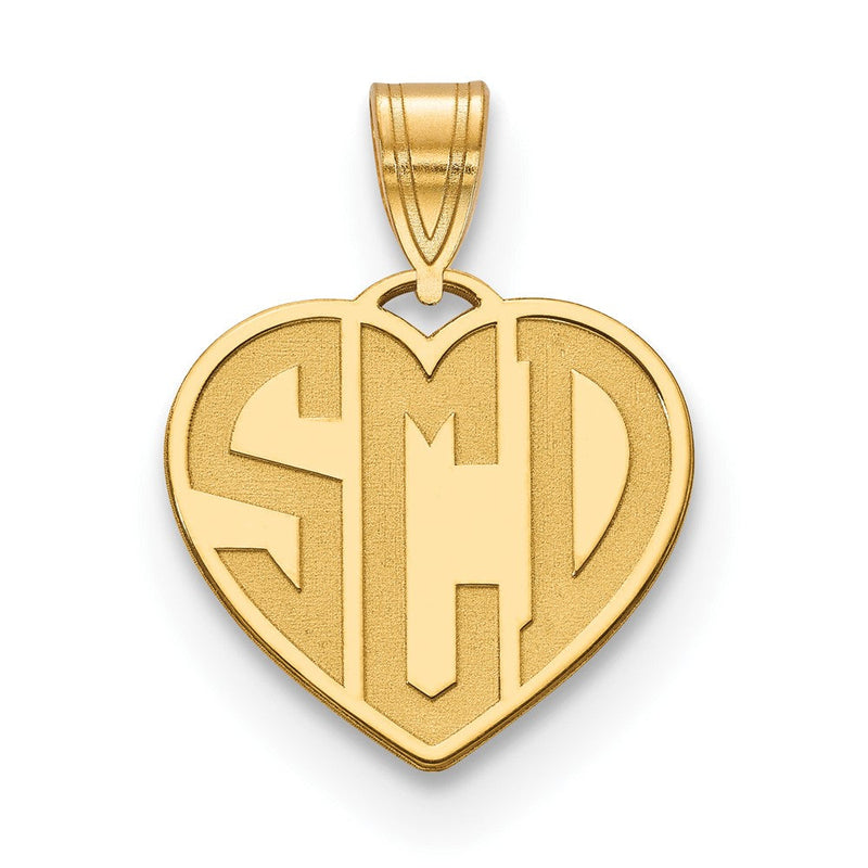 Vergoldet Sterlingsilber /gold Geätzt Monogramm Herz Halskette
