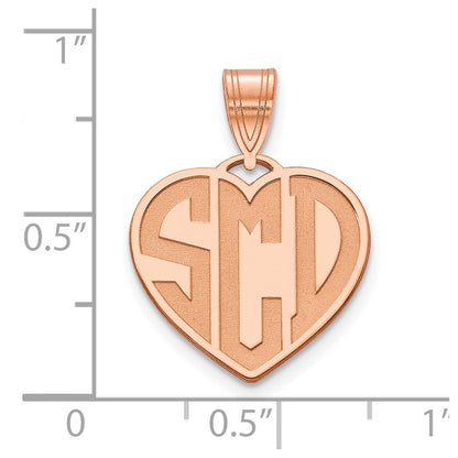 Roségoldbeschichtet Sterlingsilber /rose Geätzt Monogramm Herz Halskette