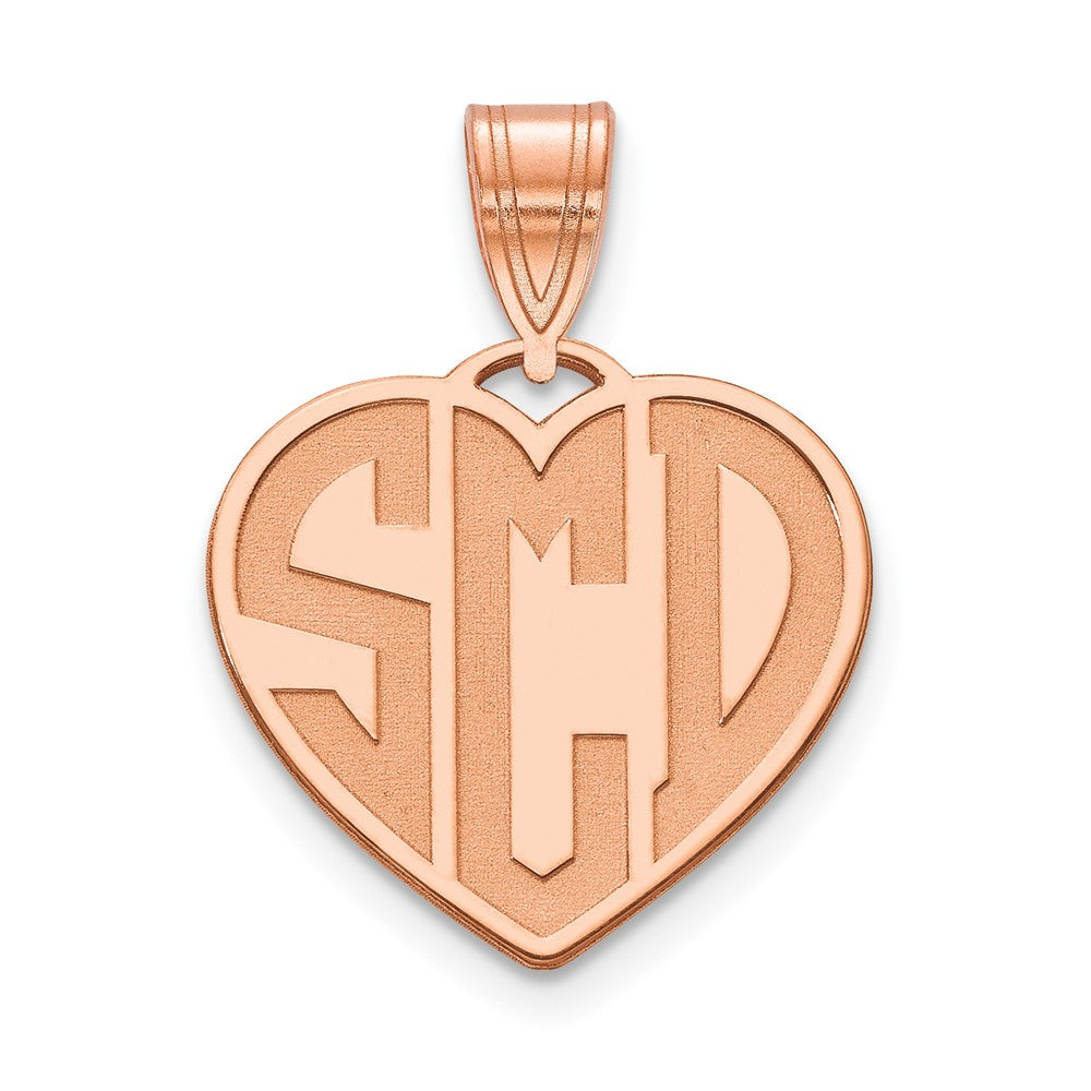 Roségoldbeschichtet Sterlingsilber /rose Geätzt Monogramm Herz Halskette