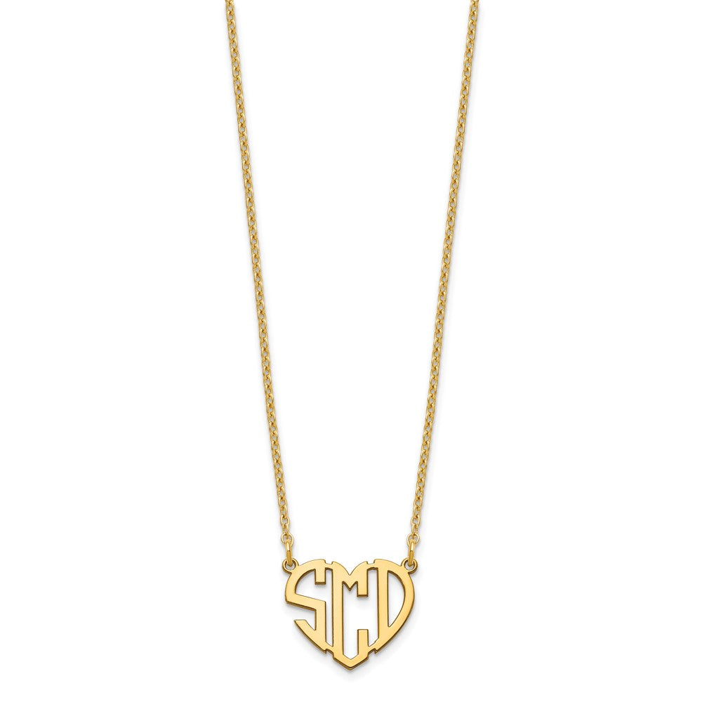 Vergoldet Sterlingsilber /gold Herz Monogramm Halskette
