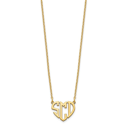 Vergoldet Sterlingsilber /gold Herz Monogramm Halskette