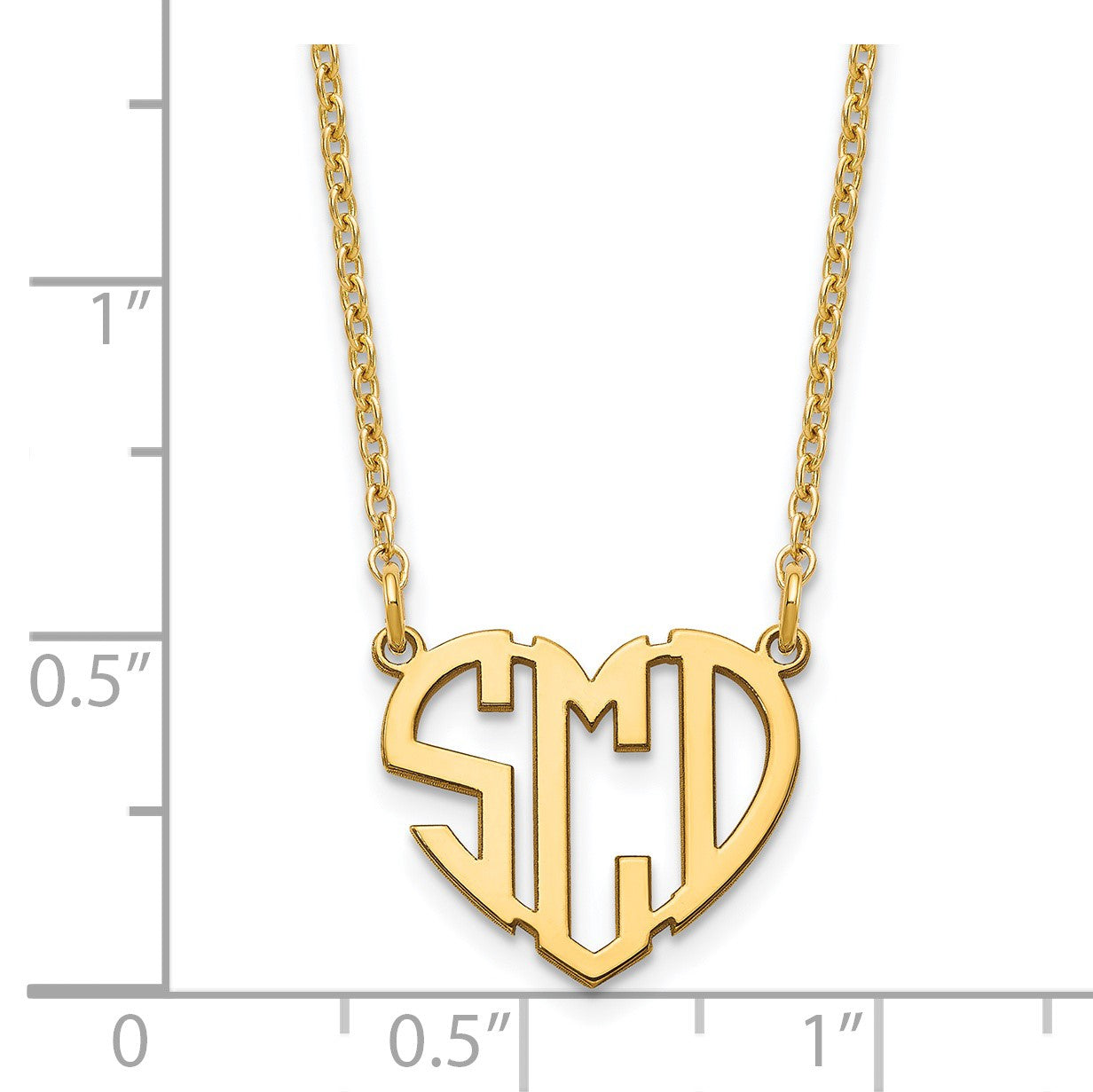 Vergoldet Sterlingsilber /gold Herz Monogramm Halskette