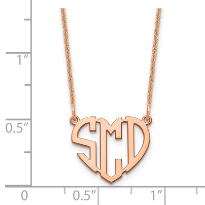 14K Roségold Herz Monogramm Halskette