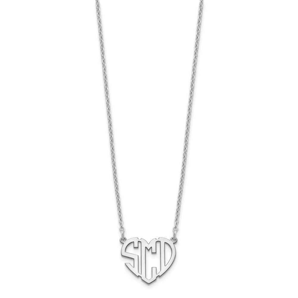 Sterlingsilber Silber/rhodiniert Herz Monogramm Halskette