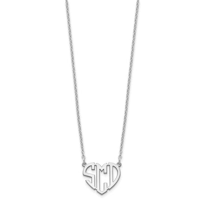 Sterlingsilber Silber/rhodiniert Herz Monogramm Halskette
