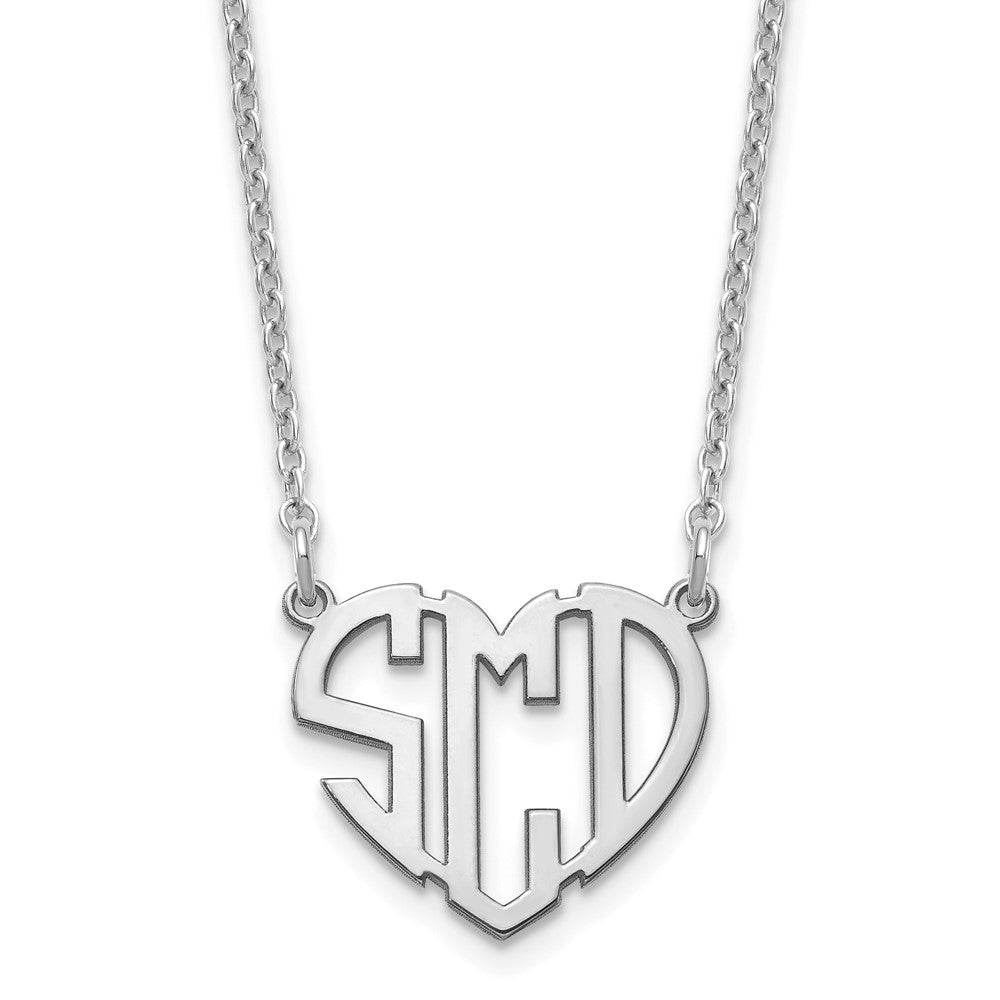 Sterlingsilber Silber/rhodiniert Herz Monogramm Halskette