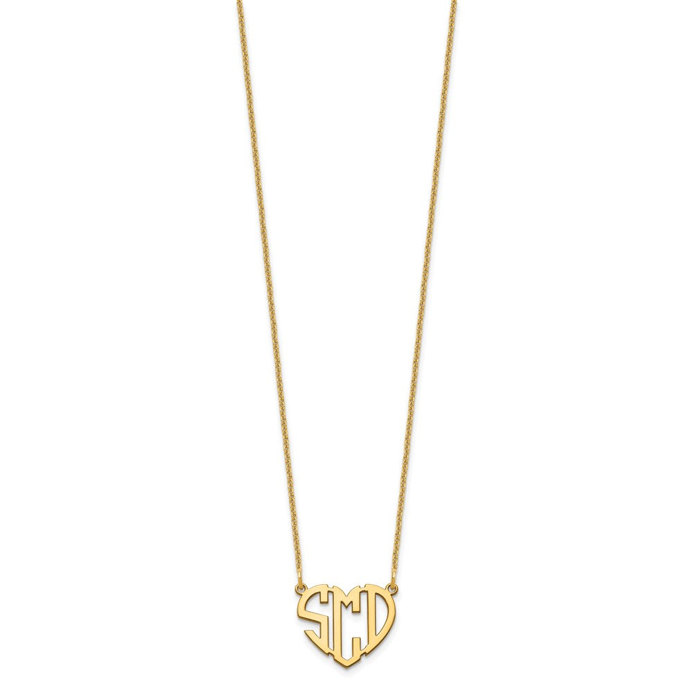 14K Gelbgold Herz Monogramm Halskette