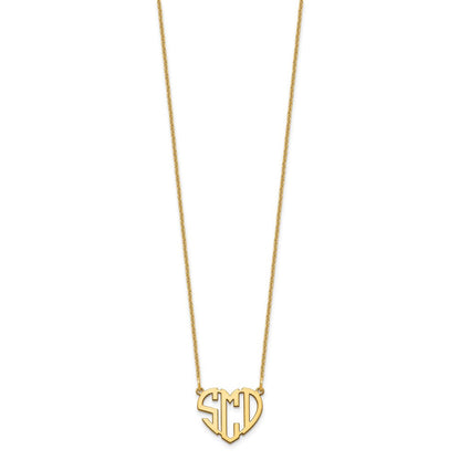 14K Gelbgold Herz Monogramm Halskette