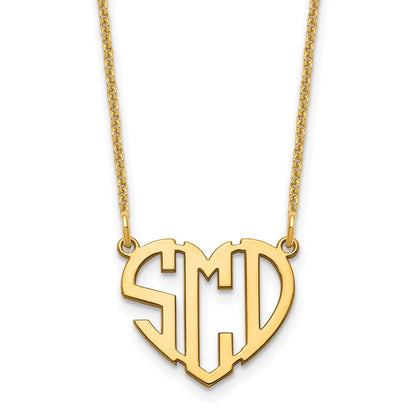 14K Gelbgold Herz Monogramm Halskette