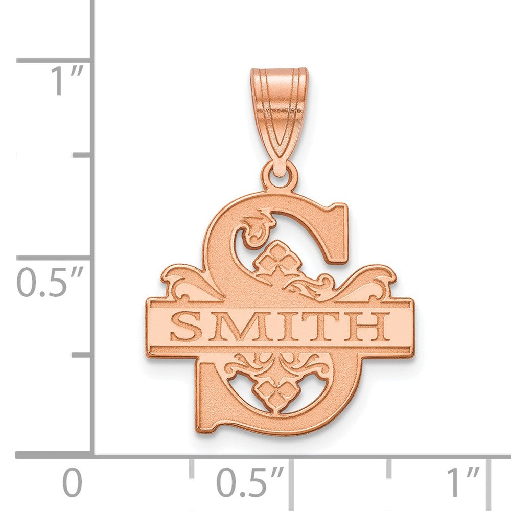 Roségoldbeschichtet Sterlingsilber /rose Initiale und Familie Name Anhänger