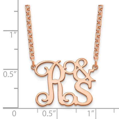 Roségoldbeschichtet Sterlingsilber / Roségold Stacked Initials Halskette