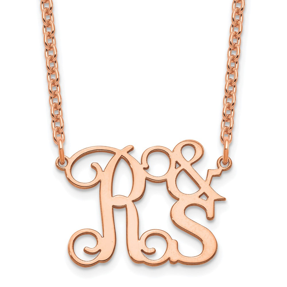 Roségoldbeschichtet Sterlingsilber / Roségold Stacked Initials Halskette
