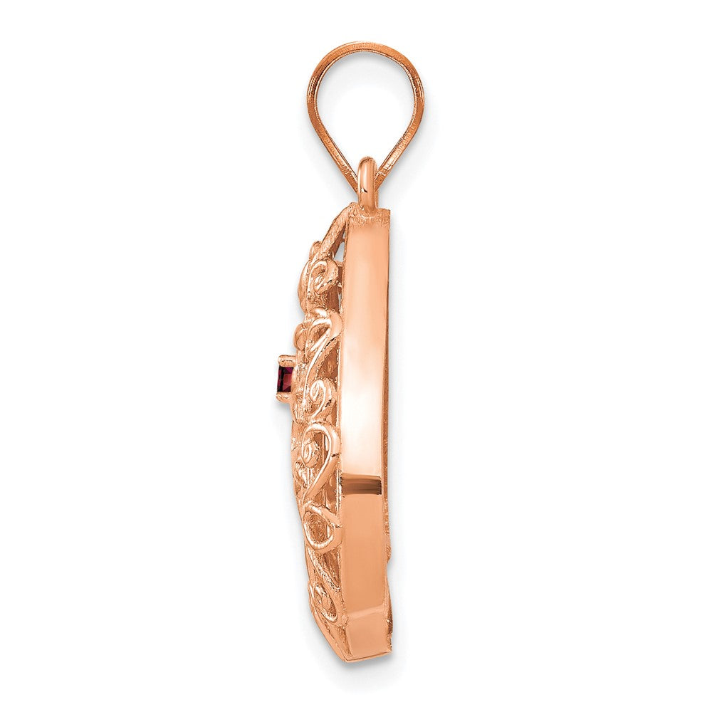 14K Roségold 1 Geburtsstein Baum Of Leben Tear Tropfen Anhänger