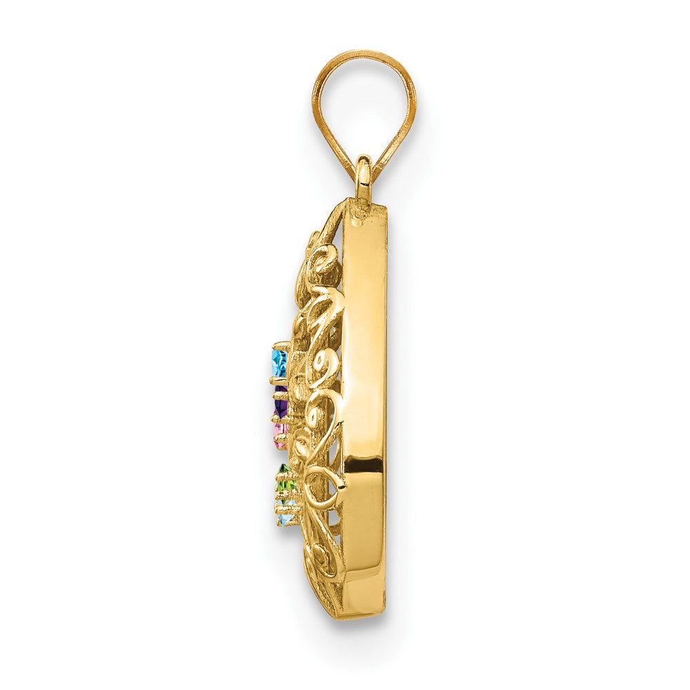 14K Gelbgold 14ky 5 Geburtsstein Baum Of Leben Tear Tropfen Anhänger