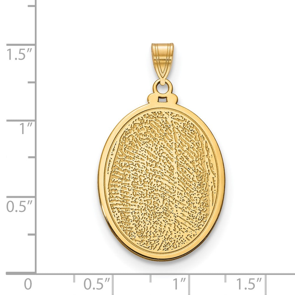 14K Gelbgold Oval Fingerprint Anhänger
