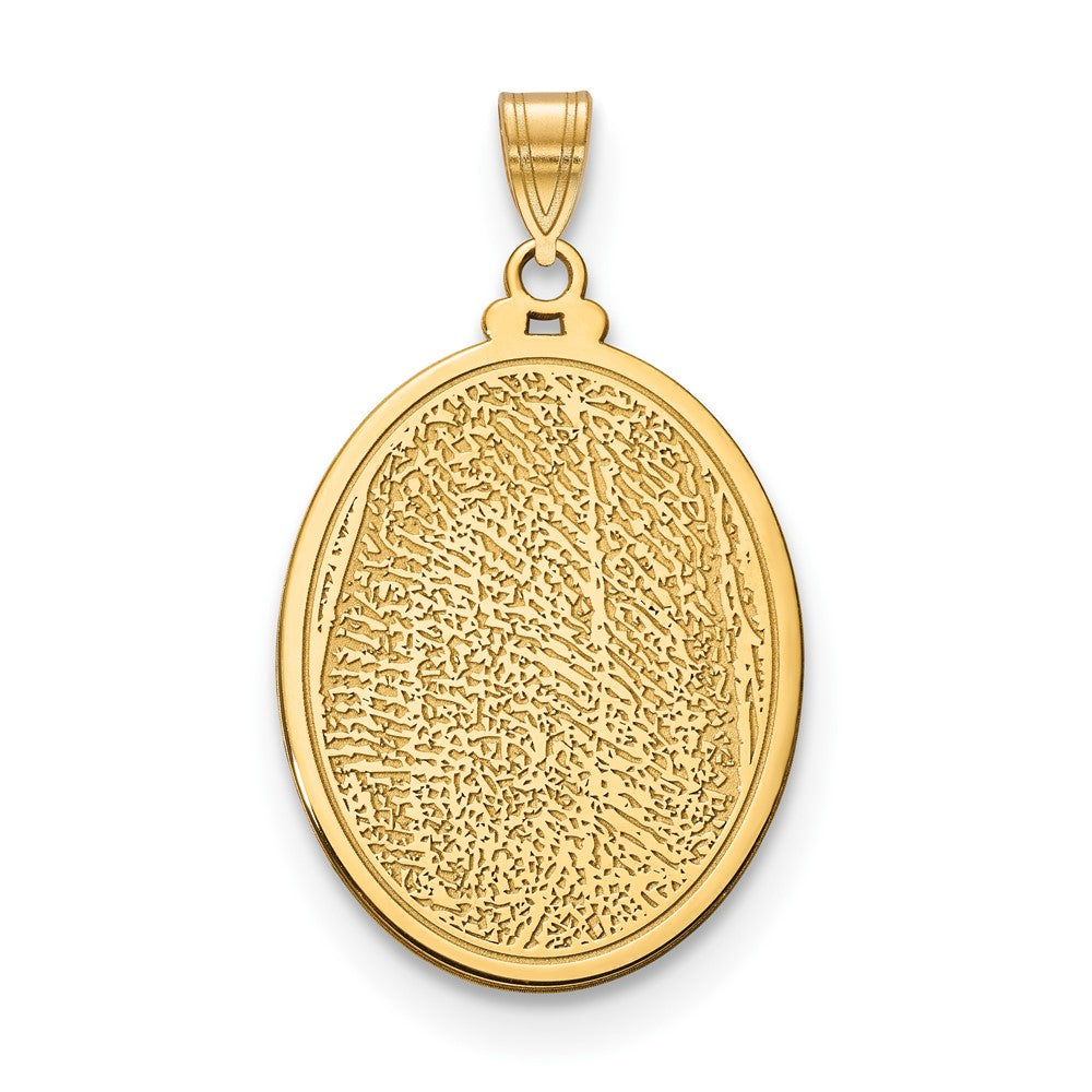 14K Gelbgold Oval Fingerprint Anhänger