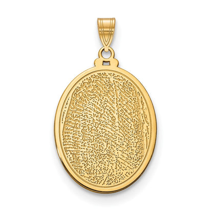 14K Gelbgold Oval Fingerprint Anhänger