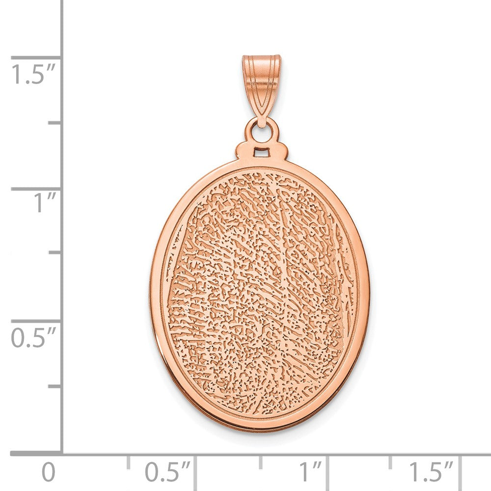 14K Roségold Oval Fingerprint Anhänger