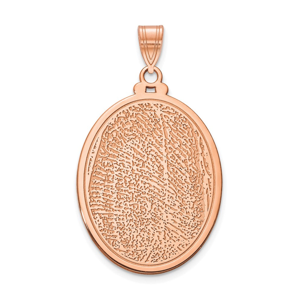 14K Roségold Oval Fingerprint Anhänger