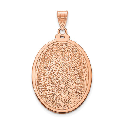 14K Roségold Oval Fingerprint Anhänger