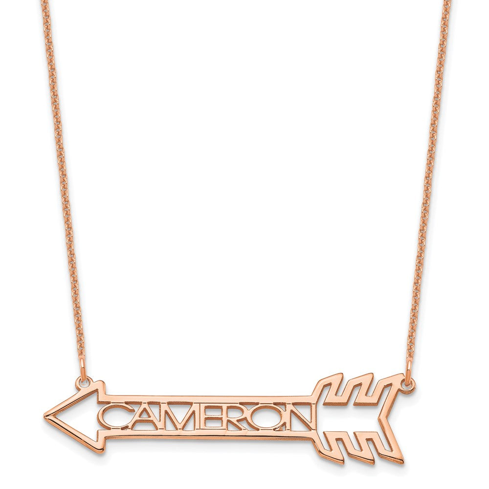 14K Roségold Pfeil mit Name Halskette