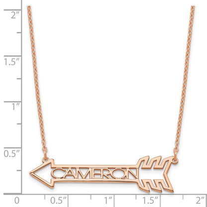 Roségoldbeschichtet Sterlingsilber /rose Pfeil mit Name Halskette