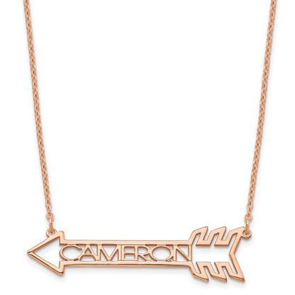 Roségoldbeschichtet Sterlingsilber /rose Pfeil mit Name Halskette