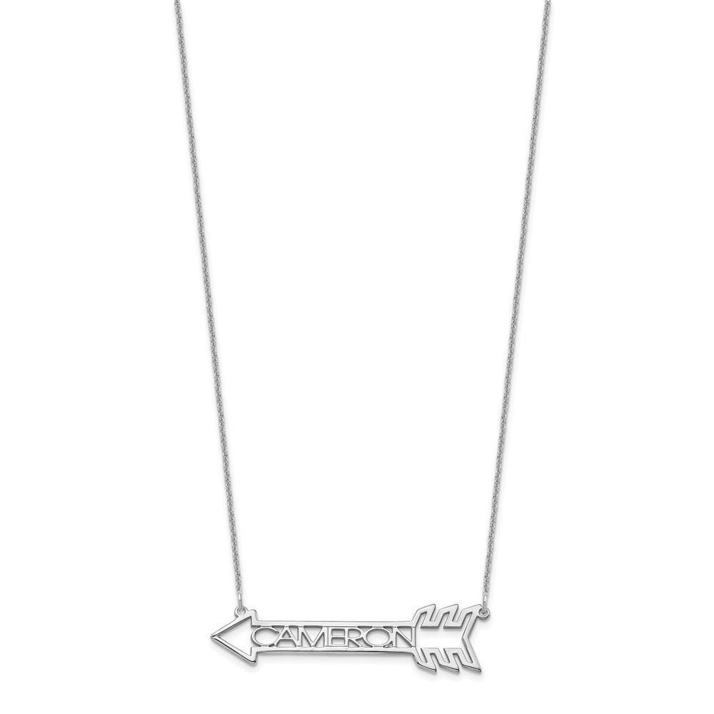 14K Weißgold Pfeil mit Name Halskette