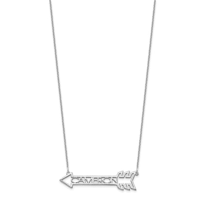 14K Weißgold Pfeil mit Name Halskette