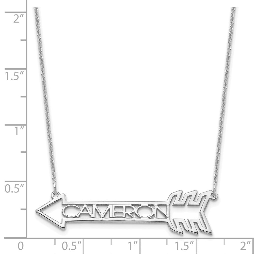 14K Weißgold Pfeil mit Name Halskette