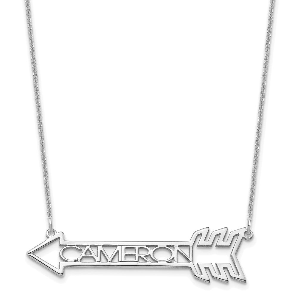 14K Weißgold Pfeil mit Name Halskette