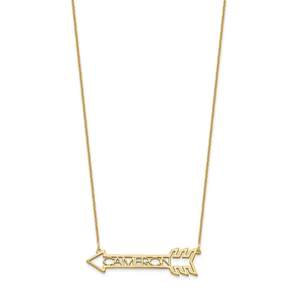 14K Gelbgold Pfeil mit Name Halskette