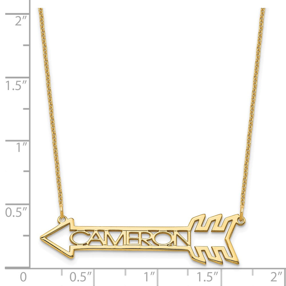 14K Gelbgold Pfeil mit Name Halskette