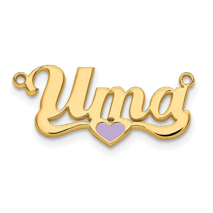 Vergoldet Sterlingsilber /gold Epoxid Herz Name Platte
