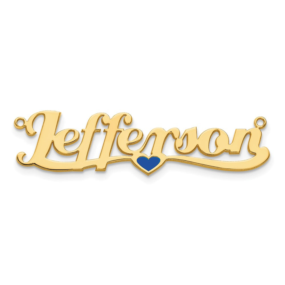 14K Gelbgold Epoxid Herz Name Platte