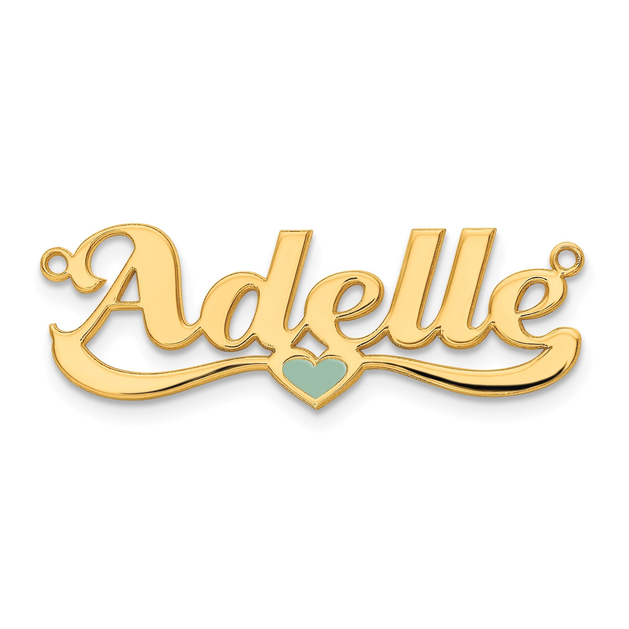 14K Roségold Epoxid Herz Name Platte