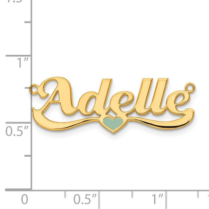 14K Gelbgold Epoxid Herz Name Platte