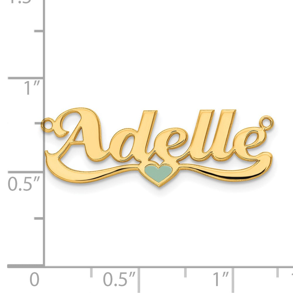 Vergoldet Sterlingsilber /gold Epoxid Herz Name Platte