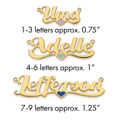 Vergoldet Sterlingsilber /gold Epoxid Herz Name Platte