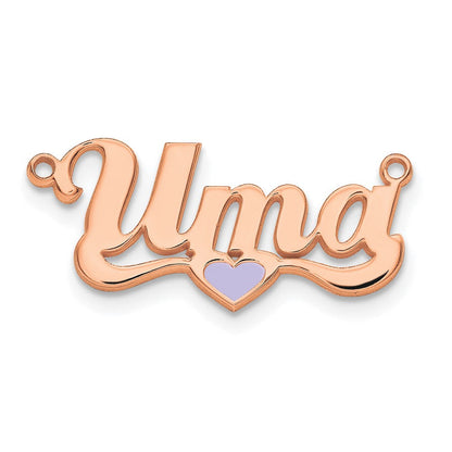 Vergoldet Sterlingsilber /rose Epoxid Herz Name Platte