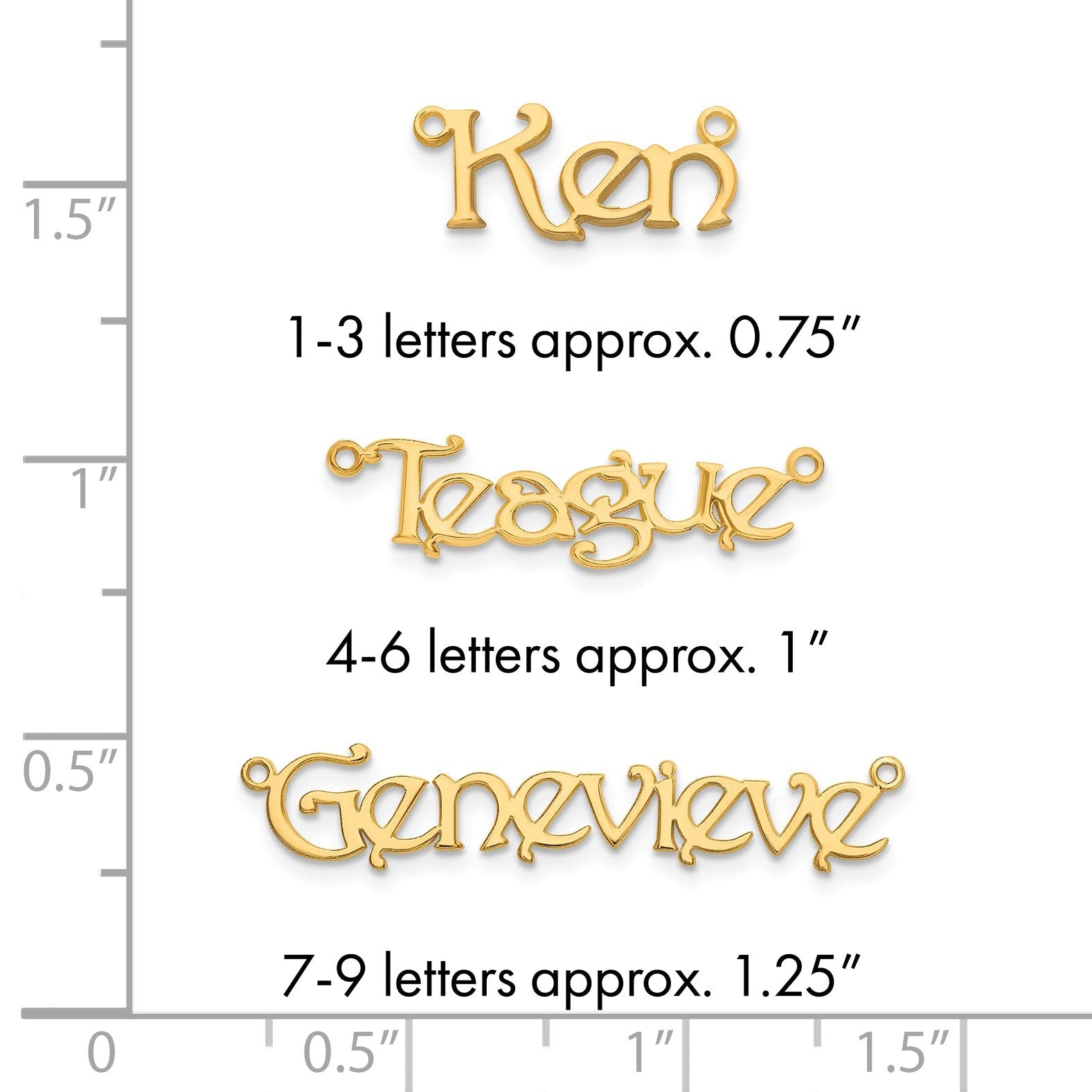 14K Gelbgold Name Platte