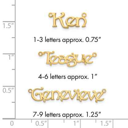 14K Gelbgold Name Platte
