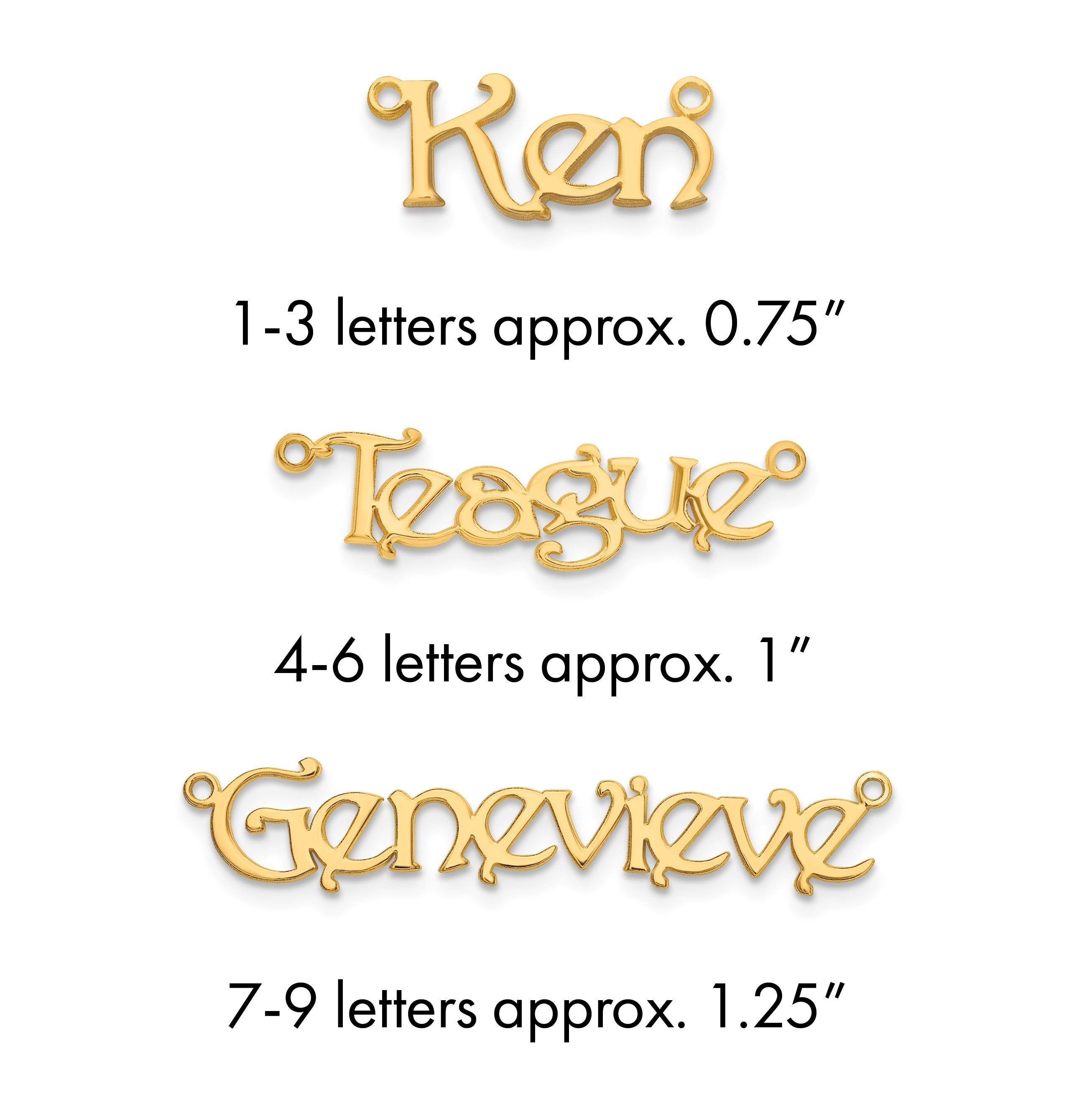 14K Gelbgold Name Platte