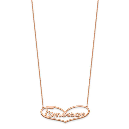 14K Roségold Herz und Name Halskette