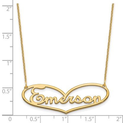 14K Gelbgold Herz und Name Halskette