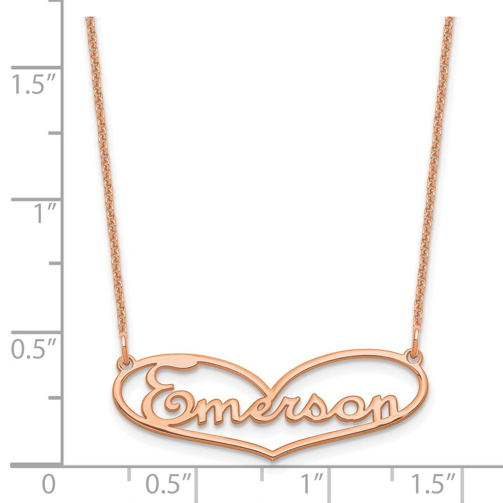 14K Roségold Klein Herz und Name Halskette