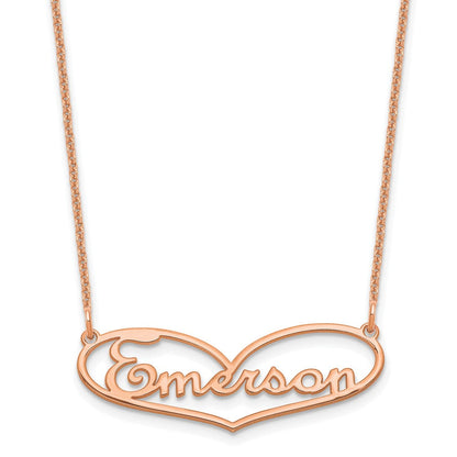 14K Roségold Klein Herz und Name Halskette