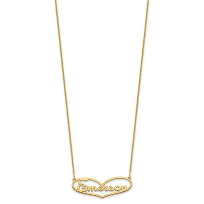 14K Gelbgold Klein Herz und Name Halskette