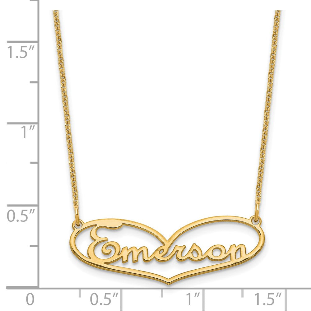 14K Gelbgold Klein Herz und Name Halskette
